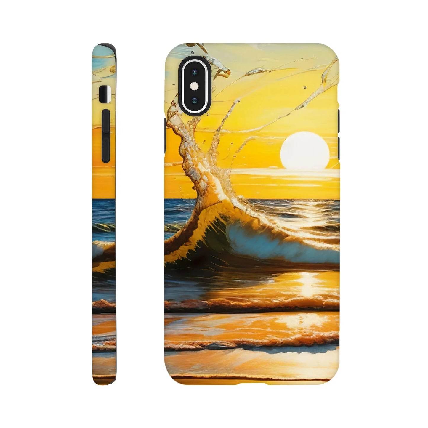 Smartphone-Hülle "Hart" - Kraftvolles Meer - Digitaler Stil, KI-Kunst, Landschaften, iPhone-XS-Max - RolConArt