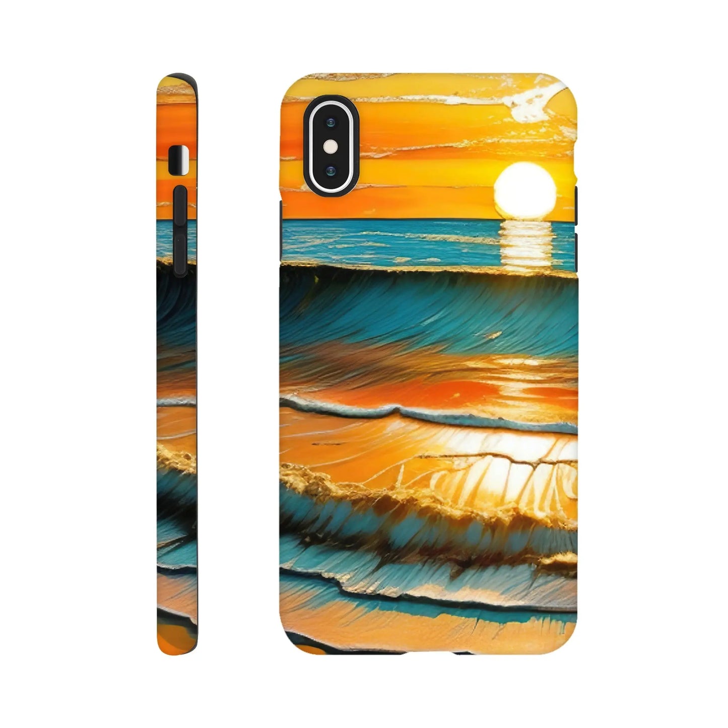 Smartphone-Hülle "Hart" - Kraftvolles Meer - Digitaler Stil, KI-Kunst, Landschaften, iPhone-XS-Max - RolConArt