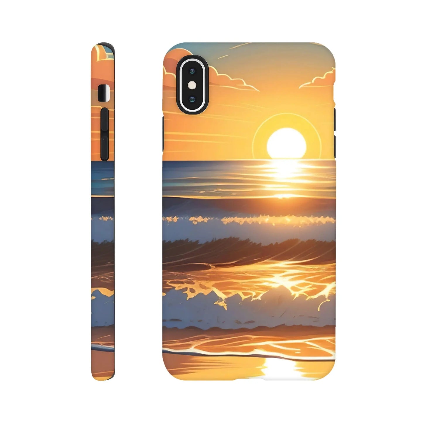 Smartphone-Hülle "Hart" - Kraftvolles Meer - Digitaler Stil, KI-Kunst, Landschaften, iPhone-XS-Max - RolConArt