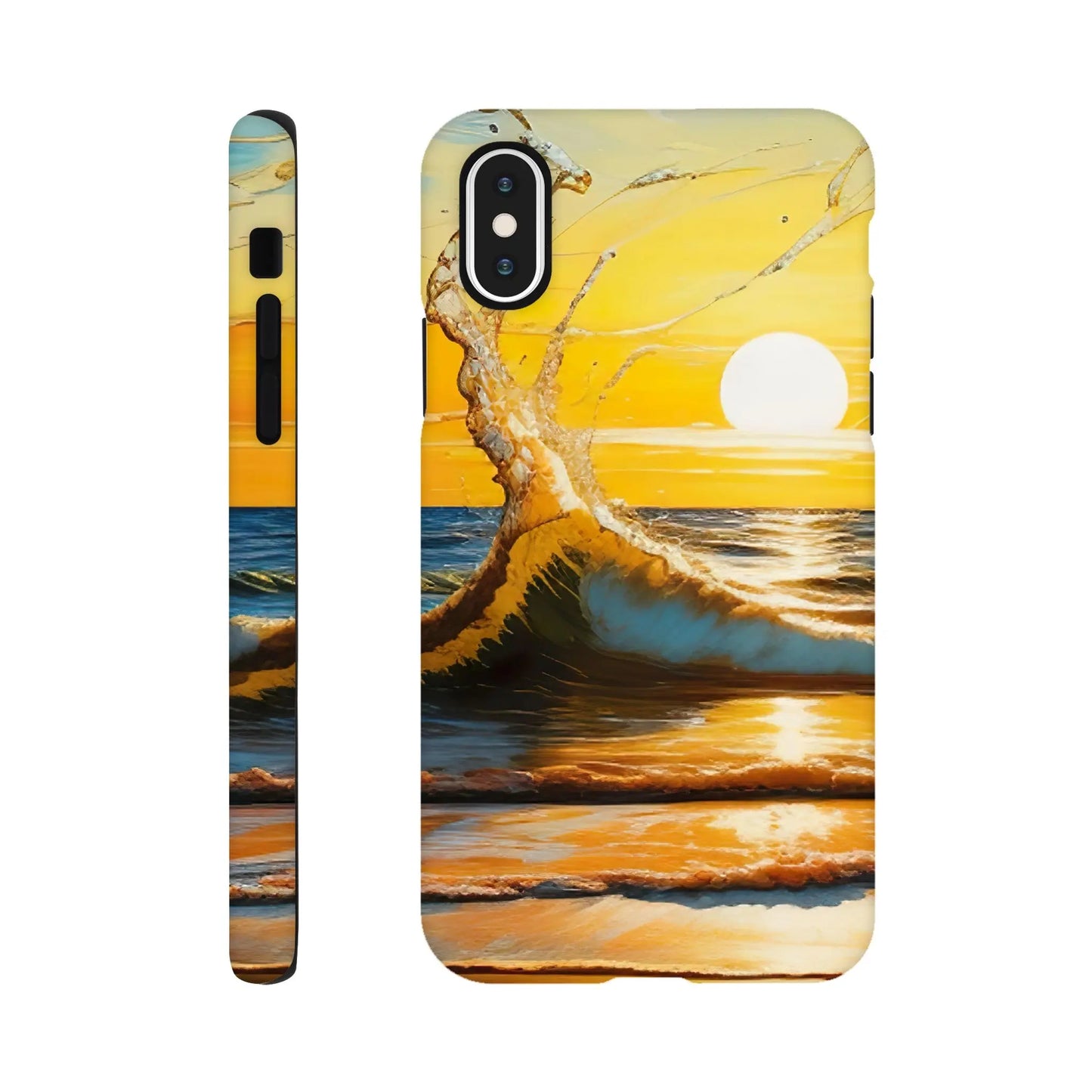 Smartphone-Hülle "Hart" - Kraftvolles Meer - Digitaler Stil, KI-Kunst, Landschaften, iPhone-XS - RolConArt