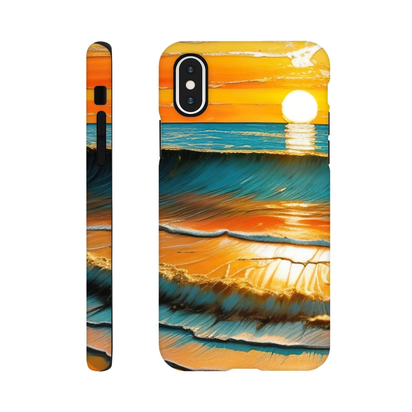 Smartphone-Hülle "Hart" - Kraftvolles Meer - Digitaler Stil, KI-Kunst, Landschaften, iPhone-XS - RolConArt