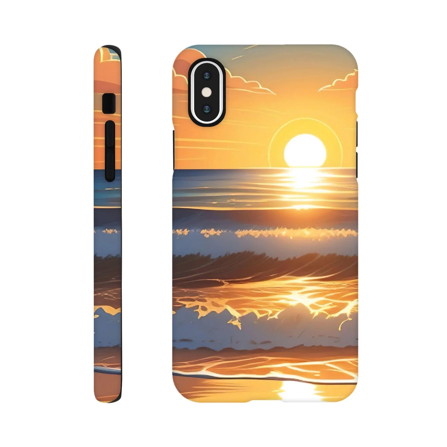 Smartphone-Hülle "Hart" - Kraftvolles Meer - Digitaler Stil, KI-Kunst, Landschaften, iPhone-XS - RolConArt