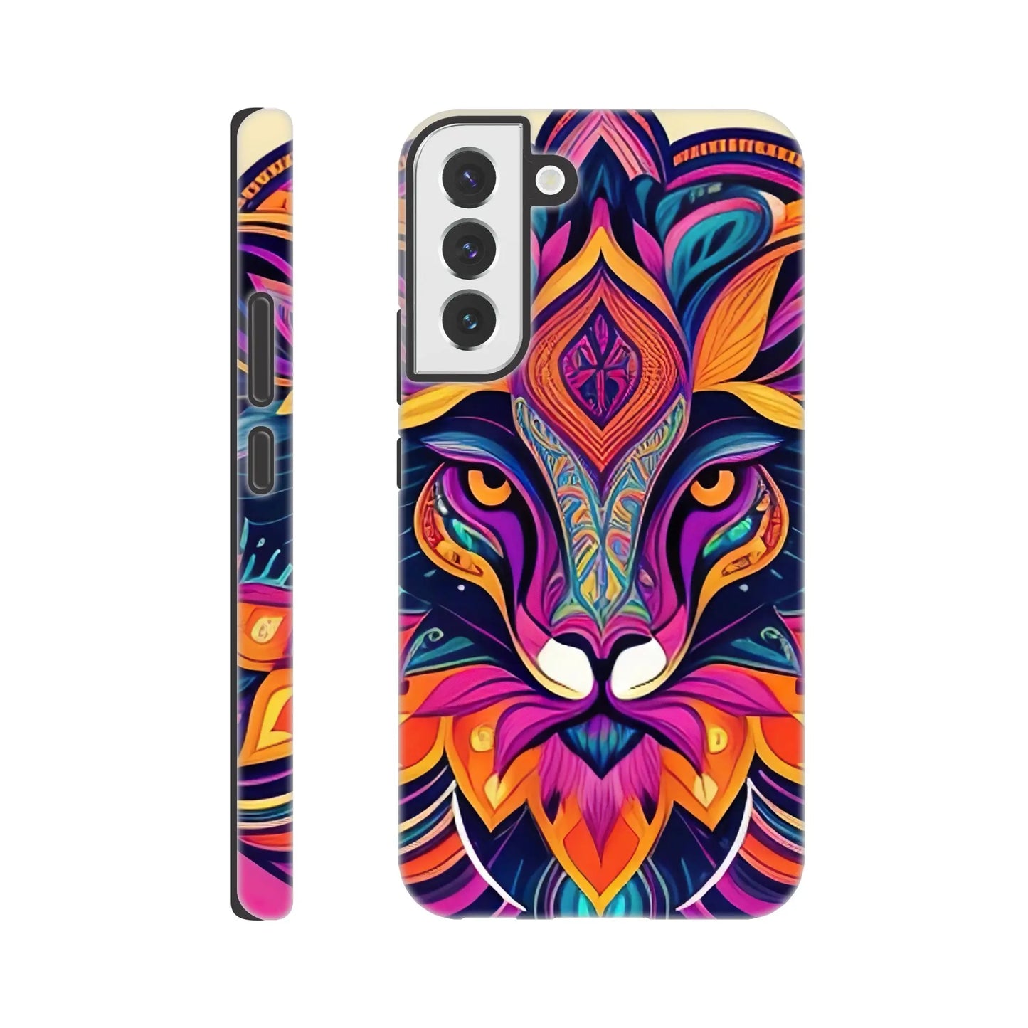Smartphone-Hülle "Hart" - Löwenenergie - Digitaler Stil, KI-Kunst, Kreative Vielfalt, Galaxy-S22-Plus - RolConArt