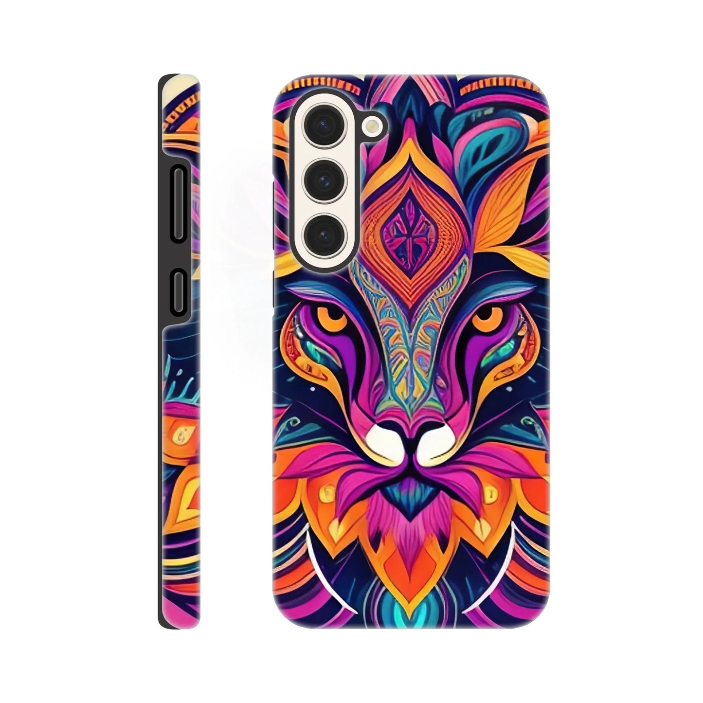 Smartphone-Hülle "Hart" - Löwenenergie - Digitaler Stil, KI-Kunst, Kreative Vielfalt, Galaxy-S23-Plus - RolConArt