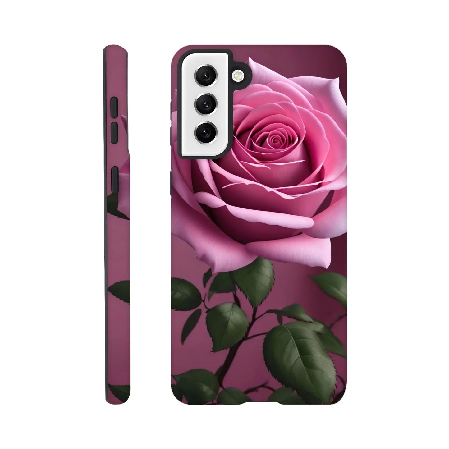 Smartphone-Hülle "Hart" - Rosa Rose - Foto Stil, KI-Kunst, Pflanzen, Galaxy-S21-Plus - RolConArt