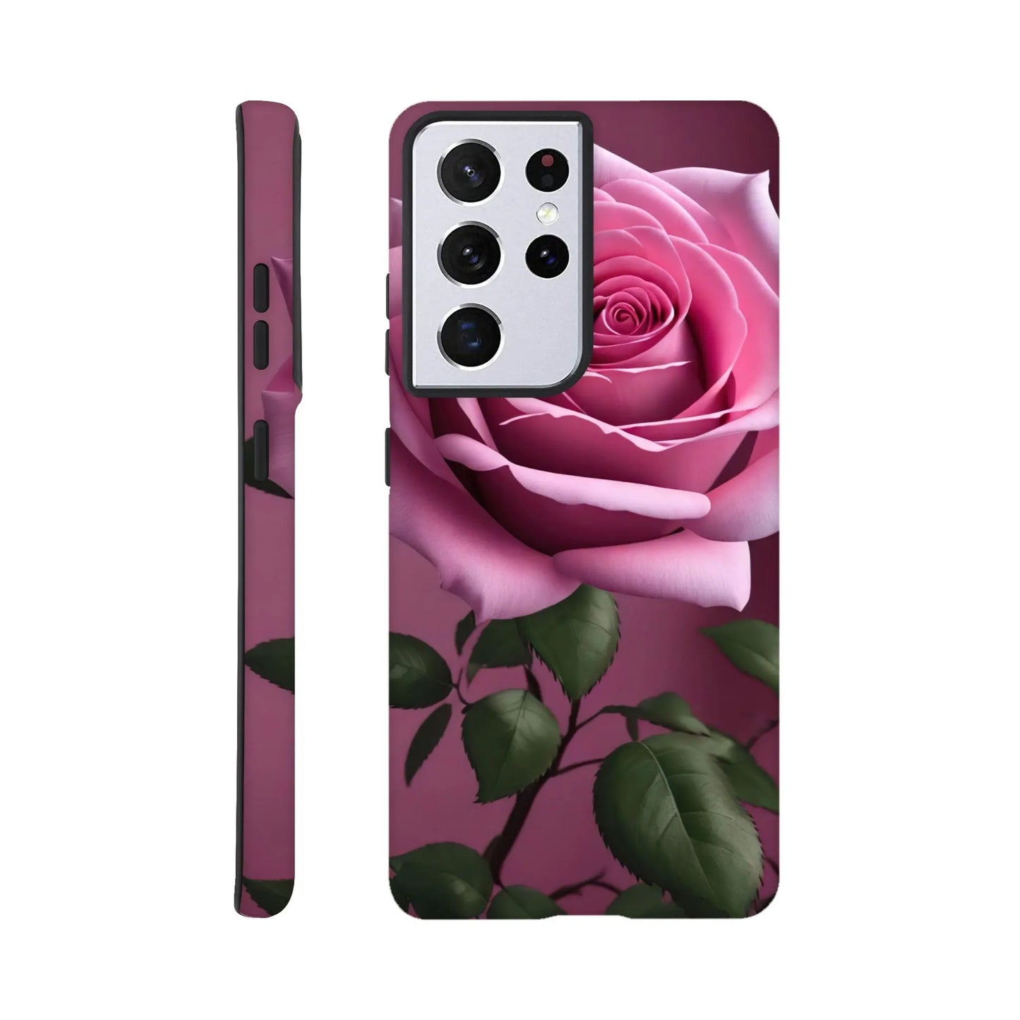 Smartphone-Hülle "Hart" - Rosa Rose - Foto Stil, KI-Kunst, Pflanzen, Galaxy-S21-Ultra - RolConArt