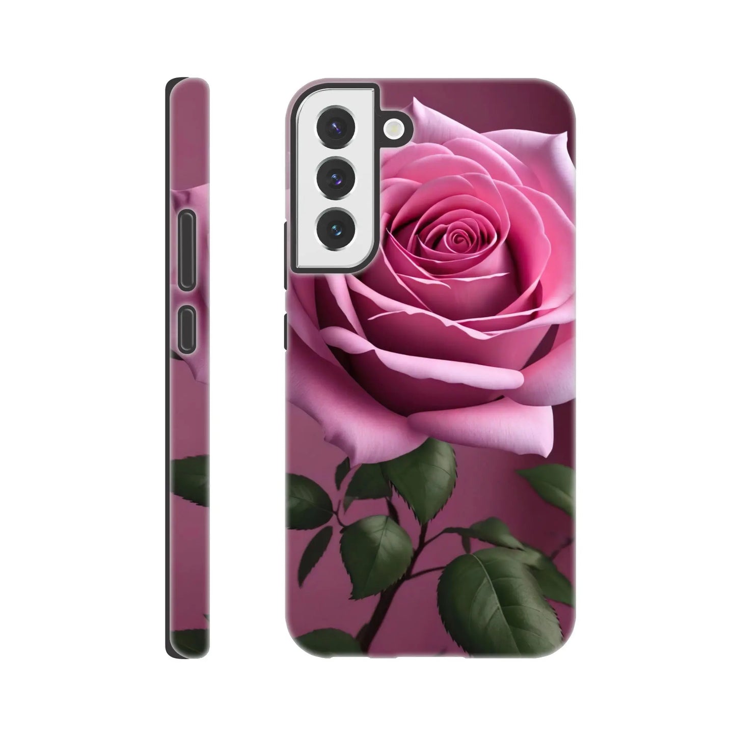 Smartphone-Hülle "Hart" - Rosa Rose - Foto Stil, KI-Kunst, Pflanzen, Galaxy-S22-Plus - RolConArt