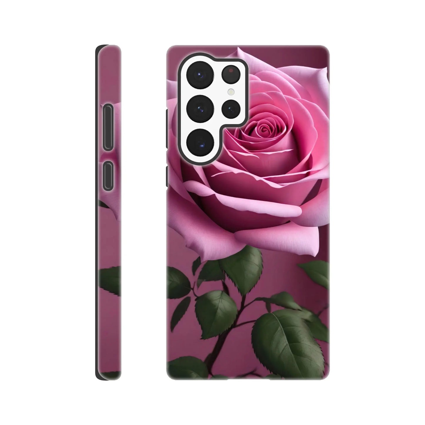 Smartphone-Hülle "Hart" - Rosa Rose - Foto Stil, KI-Kunst, Pflanzen, Galaxy-S22-Ultra - RolConArt