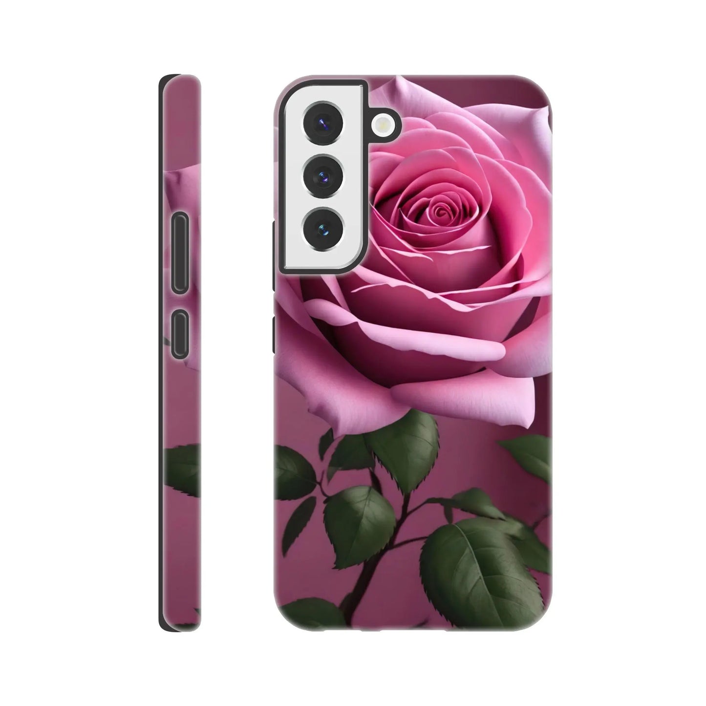 Smartphone-Hülle "Hart" - Rosa Rose - Foto Stil, KI-Kunst, Pflanzen, Galaxy-S22 - RolConArt