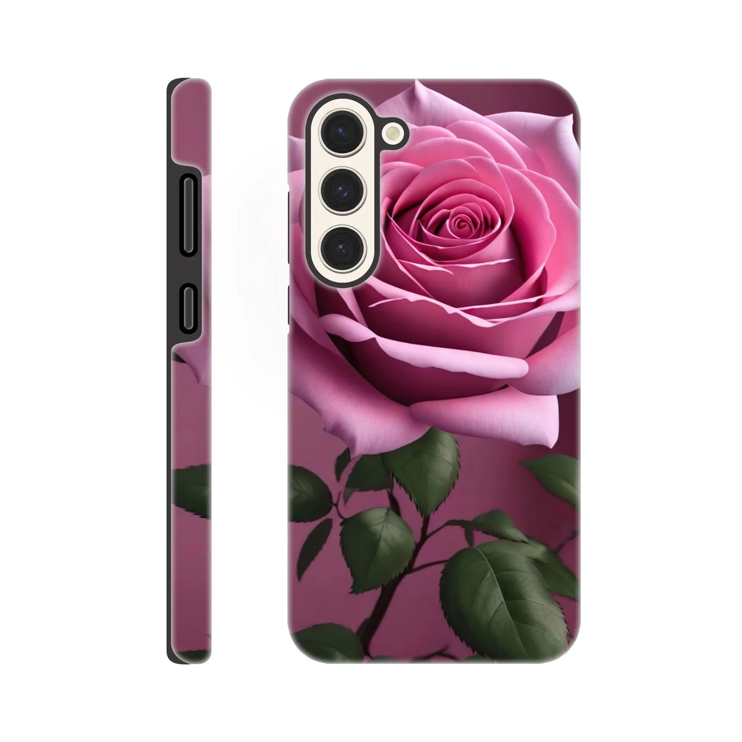 Smartphone-Hülle "Hart" - Rosa Rose - Foto Stil, KI-Kunst, Pflanzen, Galaxy-S23-Plus - RolConArt