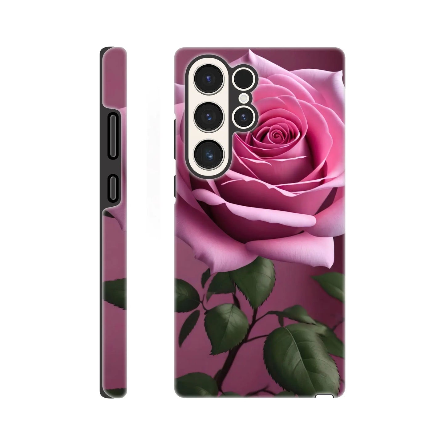 Smartphone-Hülle "Hart" - Rosa Rose - Foto Stil, KI-Kunst, Pflanzen, Galaxy-S23-Ultra - RolConArt