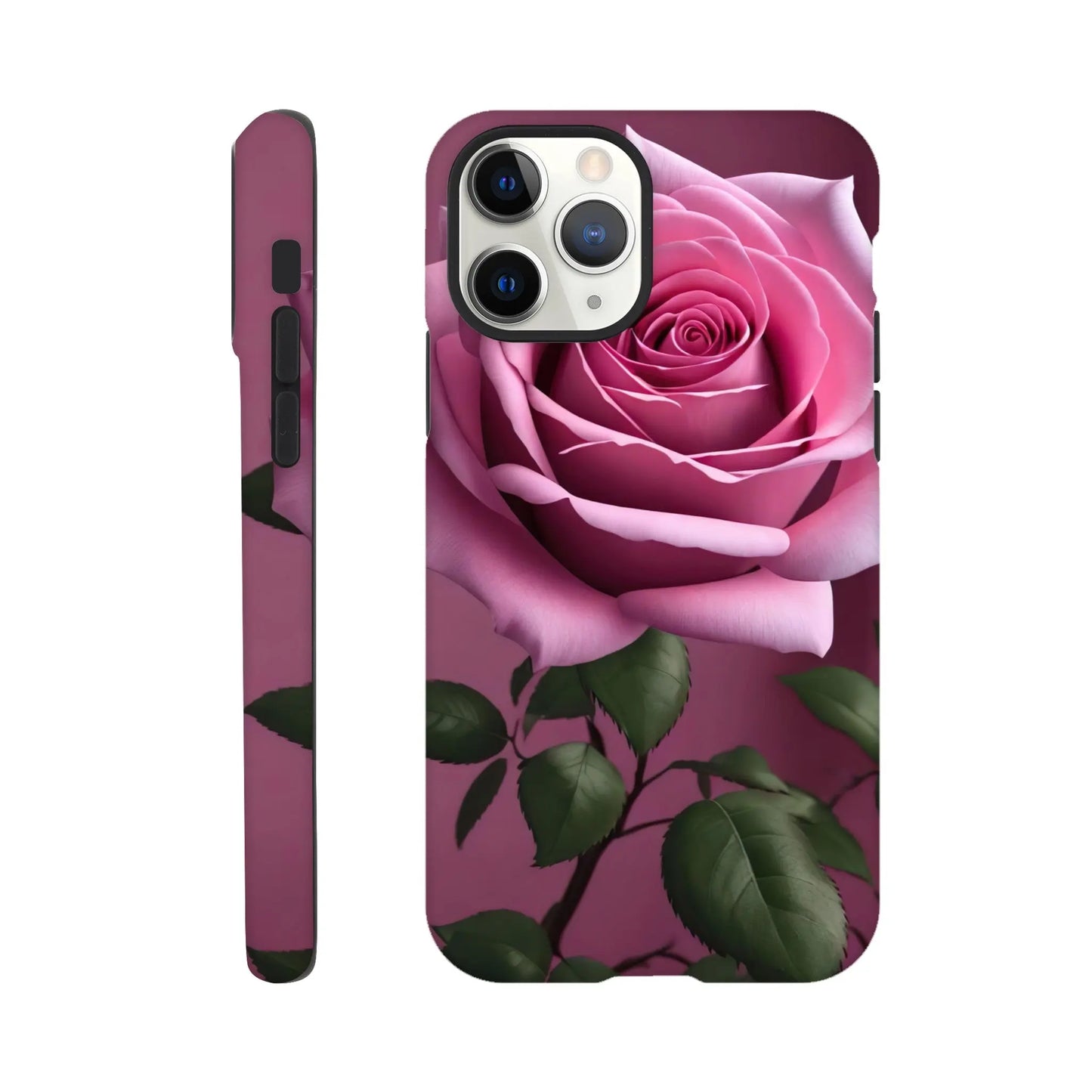 Smartphone-Hülle "Hart" - Rosa Rose - Foto Stil, KI-Kunst, Pflanzen, iPhone-11-Pro - RolConArt