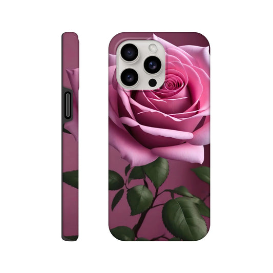 Smartphone-Hülle "Hart" - Rosa Rose - Foto Stil, KI-Kunst, Pflanzen, iPhone-15-Pro-Max - RolConArt