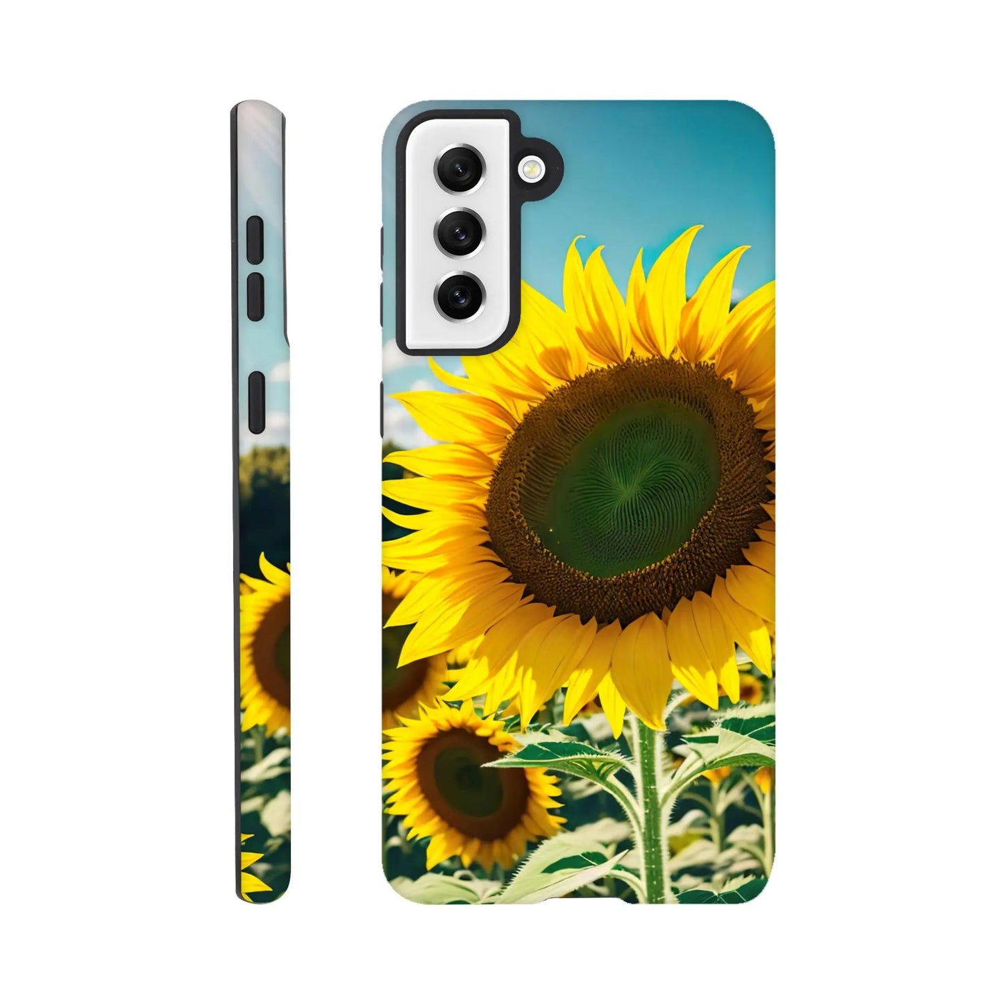 Smartphone-Hülle "Hart" - Sonnenblumen - Foto Stil, KI-Kunst, Pflanzen, Galaxy-S21-Plus - RolConArt