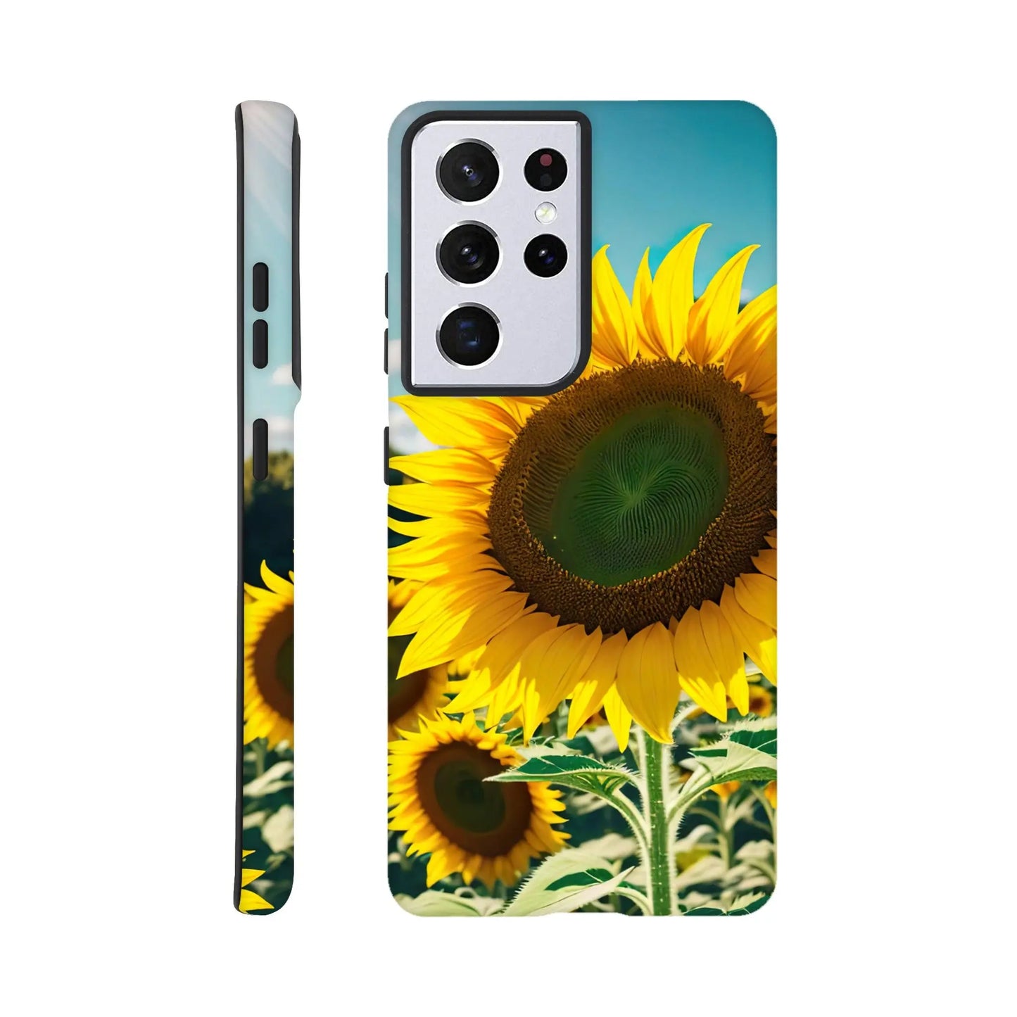 Smartphone-Hülle "Hart" - Sonnenblumen - Foto Stil, KI-Kunst, Pflanzen, Galaxy-S21-Ultra - RolConArt