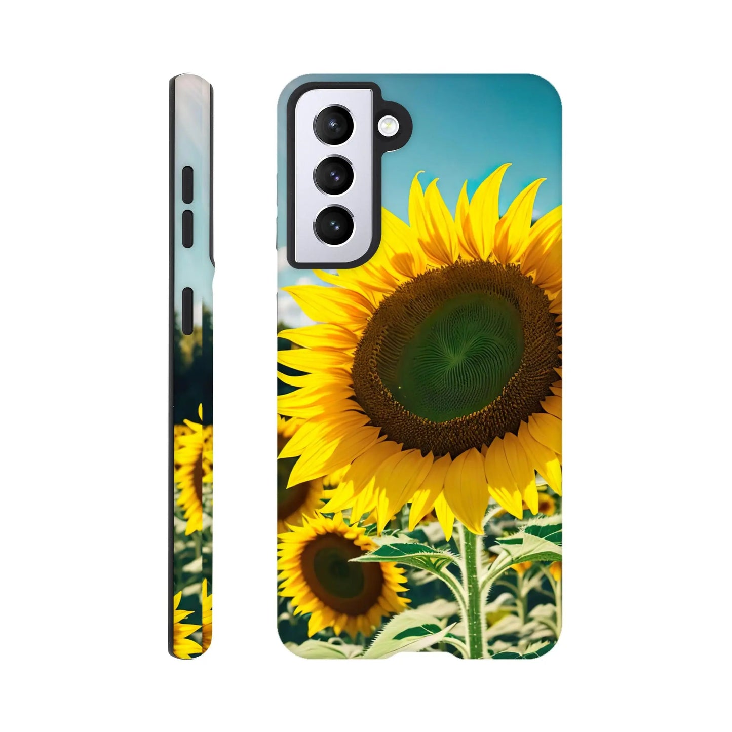 Smartphone-Hülle "Hart" - Sonnenblumen - Foto Stil, KI-Kunst, Pflanzen, Galaxy-S21 - RolConArt