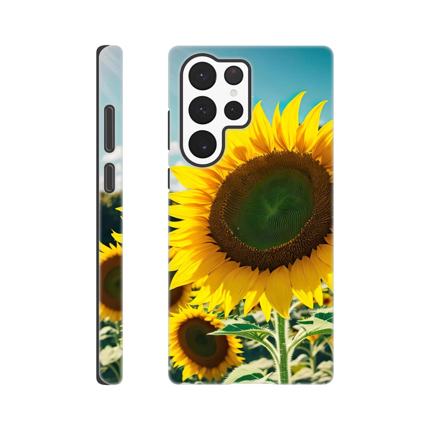 Smartphone-Hülle "Hart" - Sonnenblumen - Foto Stil, KI-Kunst, Pflanzen, Galaxy-S22-Ultra - RolConArt