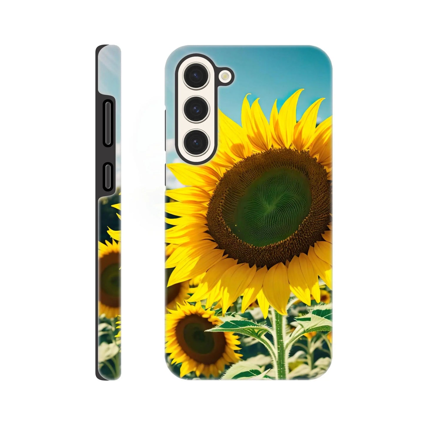 Smartphone-Hülle "Hart" - Sonnenblumen - Foto Stil, KI-Kunst, Pflanzen, Galaxy-S23-Plus - RolConArt