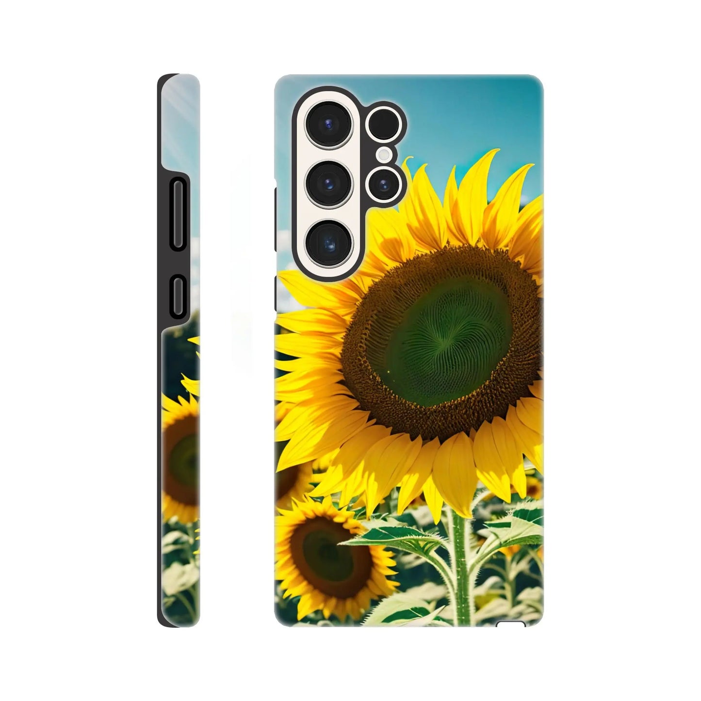 Smartphone-Hülle "Hart" - Sonnenblumen - Foto Stil, KI-Kunst, Pflanzen, Galaxy-S23-Ultra - RolConArt