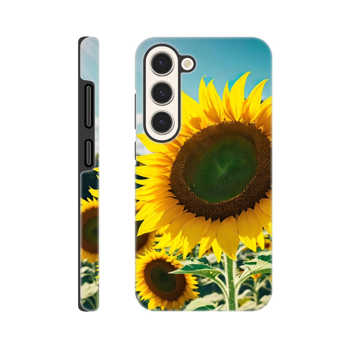 Smartphone-Hülle "Hart" - Sonnenblumen - Foto Stil, KI-Kunst, Pflanzen, Galaxy-S23 - RolConArt