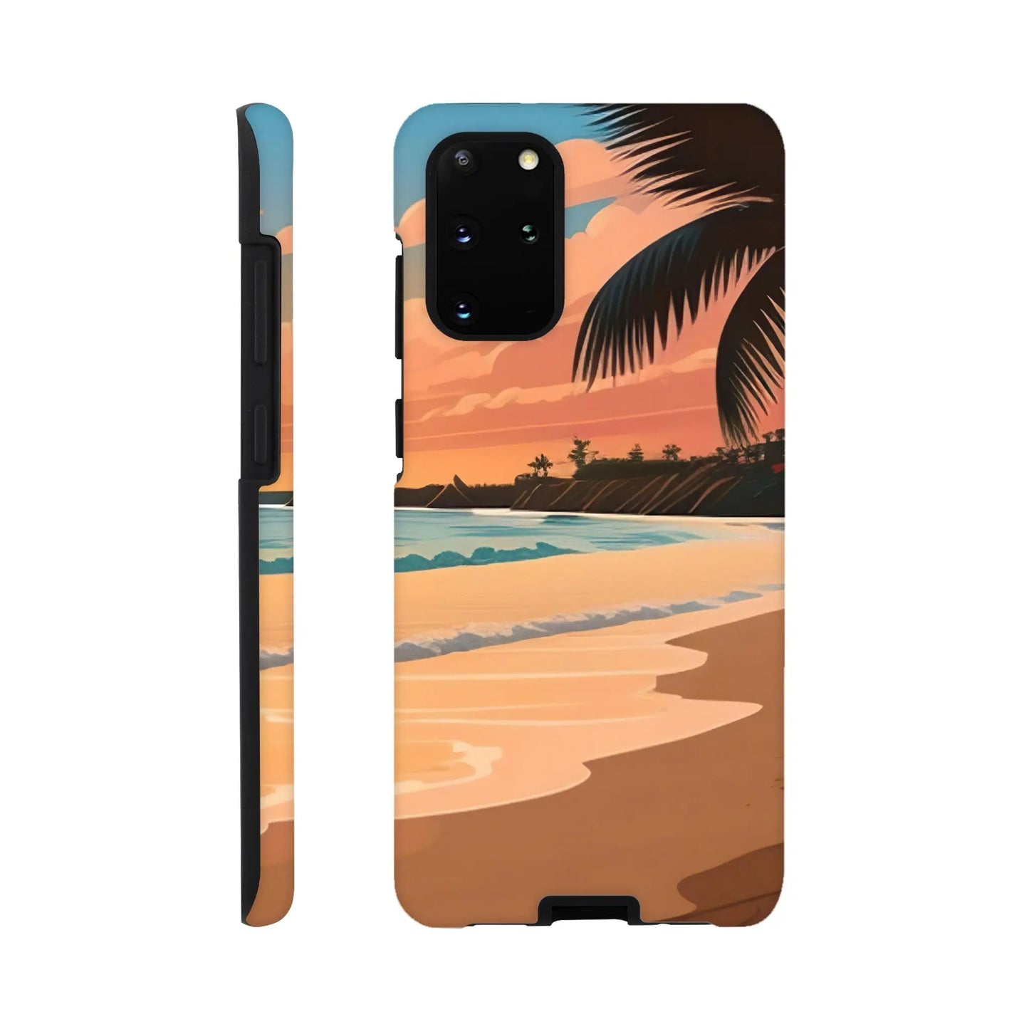 Smartphone-Hülle "Hart" - Strandlandschaft - Digitaler Stil, KI-Kunst, Landschaften, Galaxy-S20-Plus - RolConArt