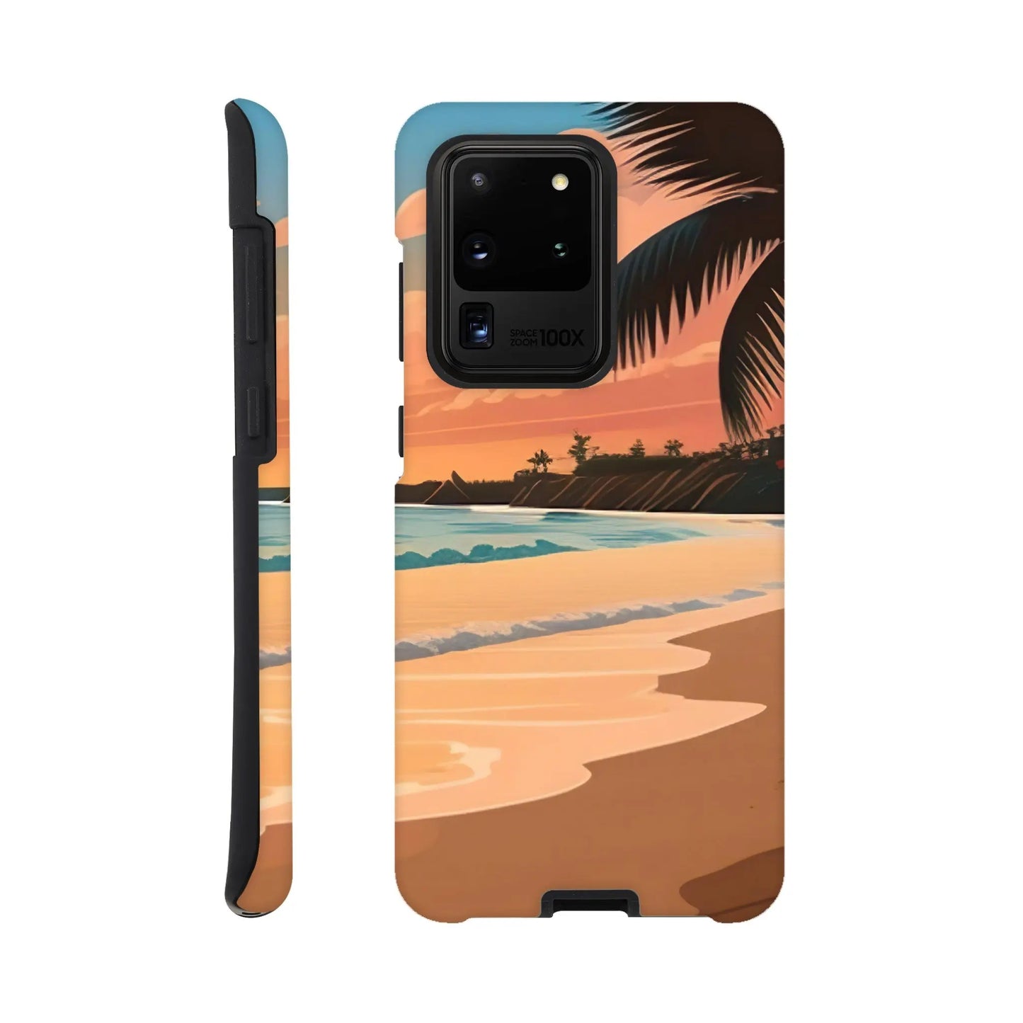 Smartphone-Hülle "Hart" - Strandlandschaft - Digitaler Stil, KI-Kunst, Landschaften, Galaxy-S20-Ultra - RolConArt