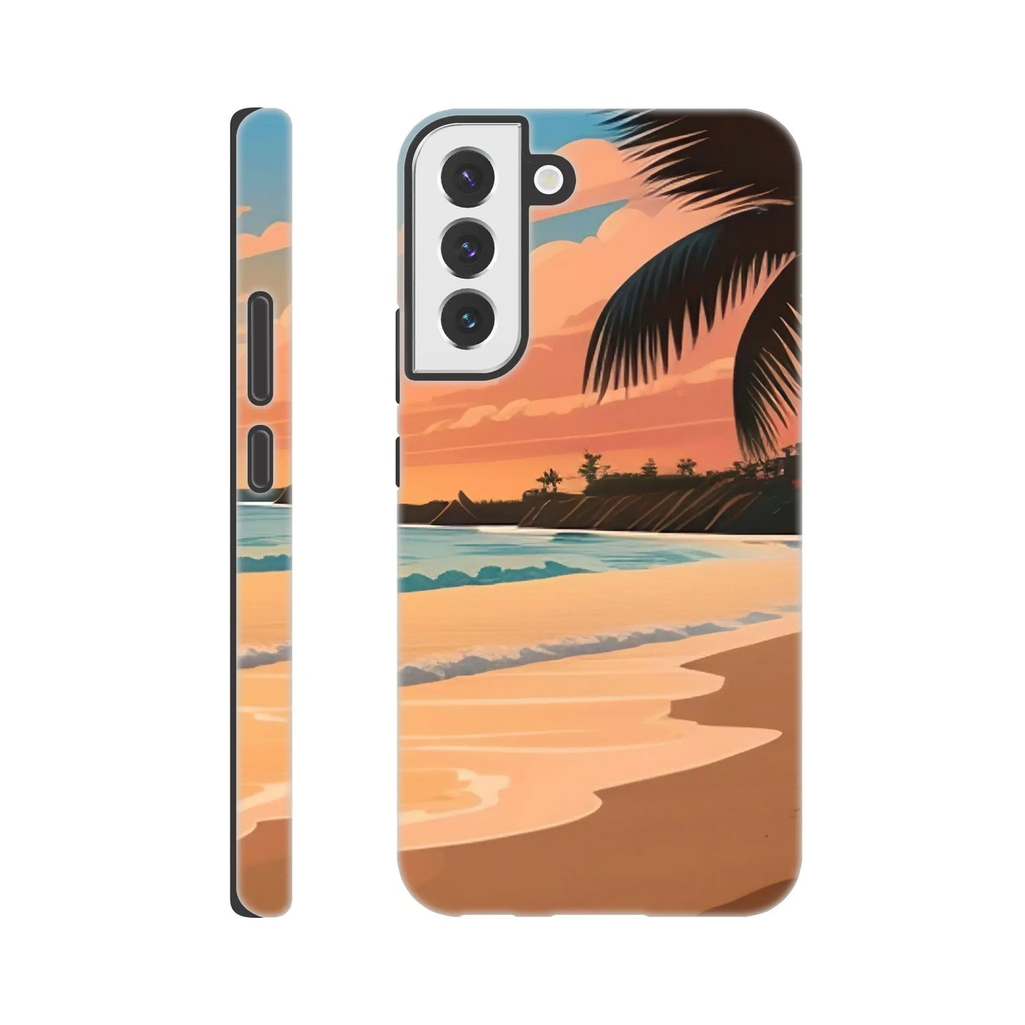 Smartphone-Hülle "Hart" - Strandlandschaft - Digitaler Stil, KI-Kunst, Landschaften, Galaxy-S22-Plus - RolConArt