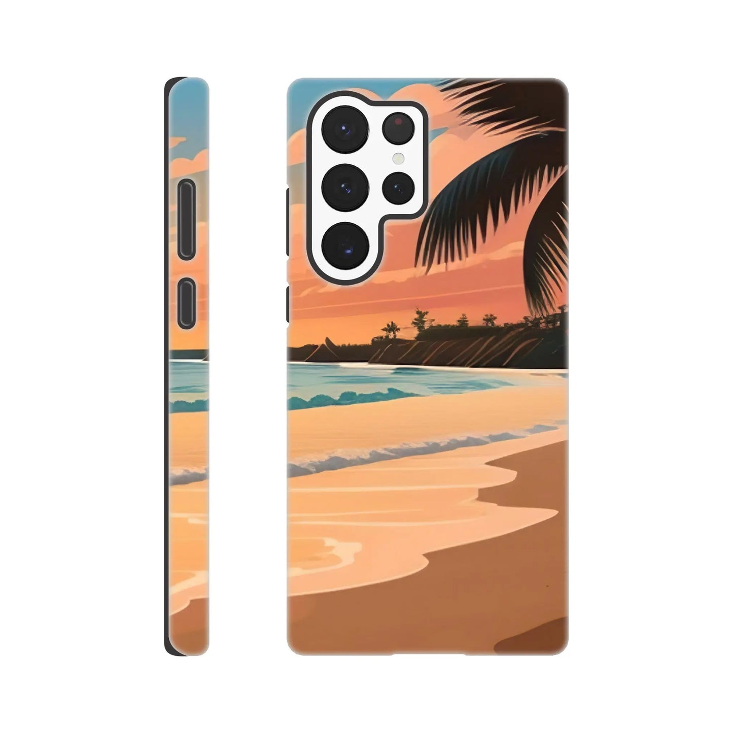 Smartphone-Hülle "Hart" - Strandlandschaft - Digitaler Stil, KI-Kunst, Landschaften, Galaxy-S22-Ultra - RolConArt