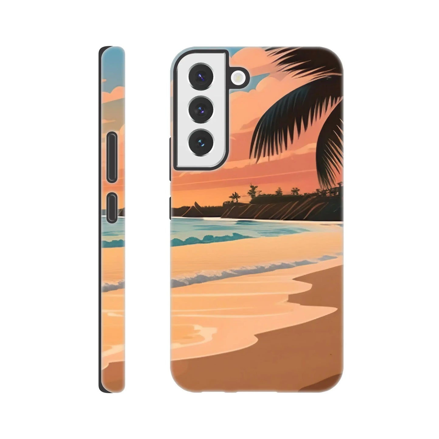 Smartphone-Hülle "Hart" - Strandlandschaft - Digitaler Stil, KI-Kunst, Landschaften, Galaxy-S22 - RolConArt