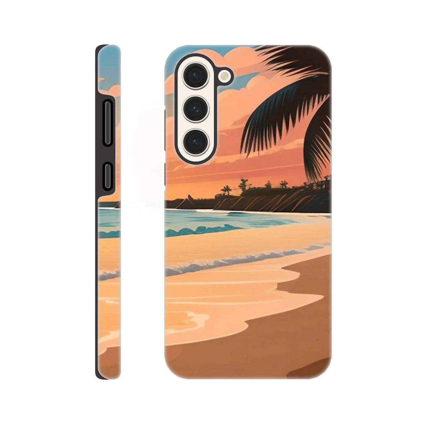 Smartphone-Hülle "Hart" - Strandlandschaft - Digitaler Stil, KI-Kunst, Landschaften, Galaxy-S23-Plus - RolConArt