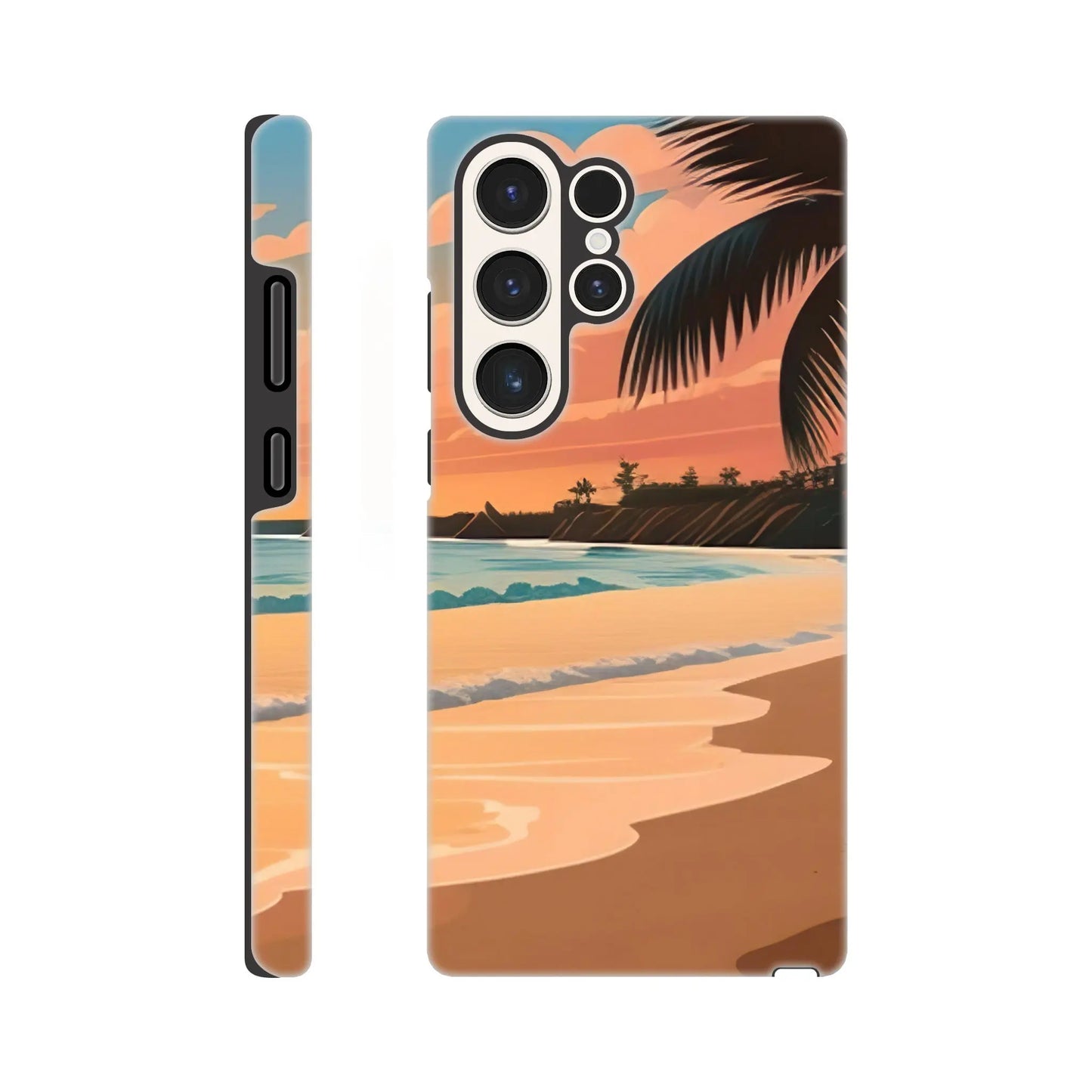 Smartphone-Hülle "Hart" - Strandlandschaft - Digitaler Stil, KI-Kunst, Landschaften, Galaxy-S23-Ultra - RolConArt