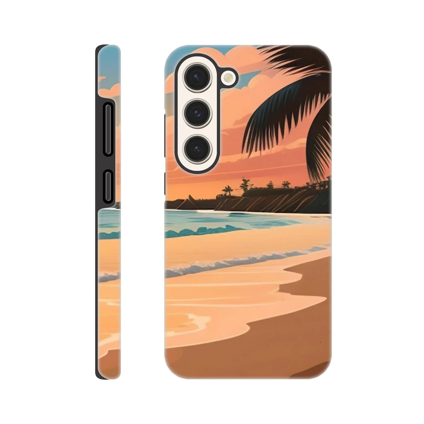 Smartphone-Hülle "Hart" - Strandlandschaft - Digitaler Stil, KI-Kunst, Landschaften, Galaxy-S23 - RolConArt