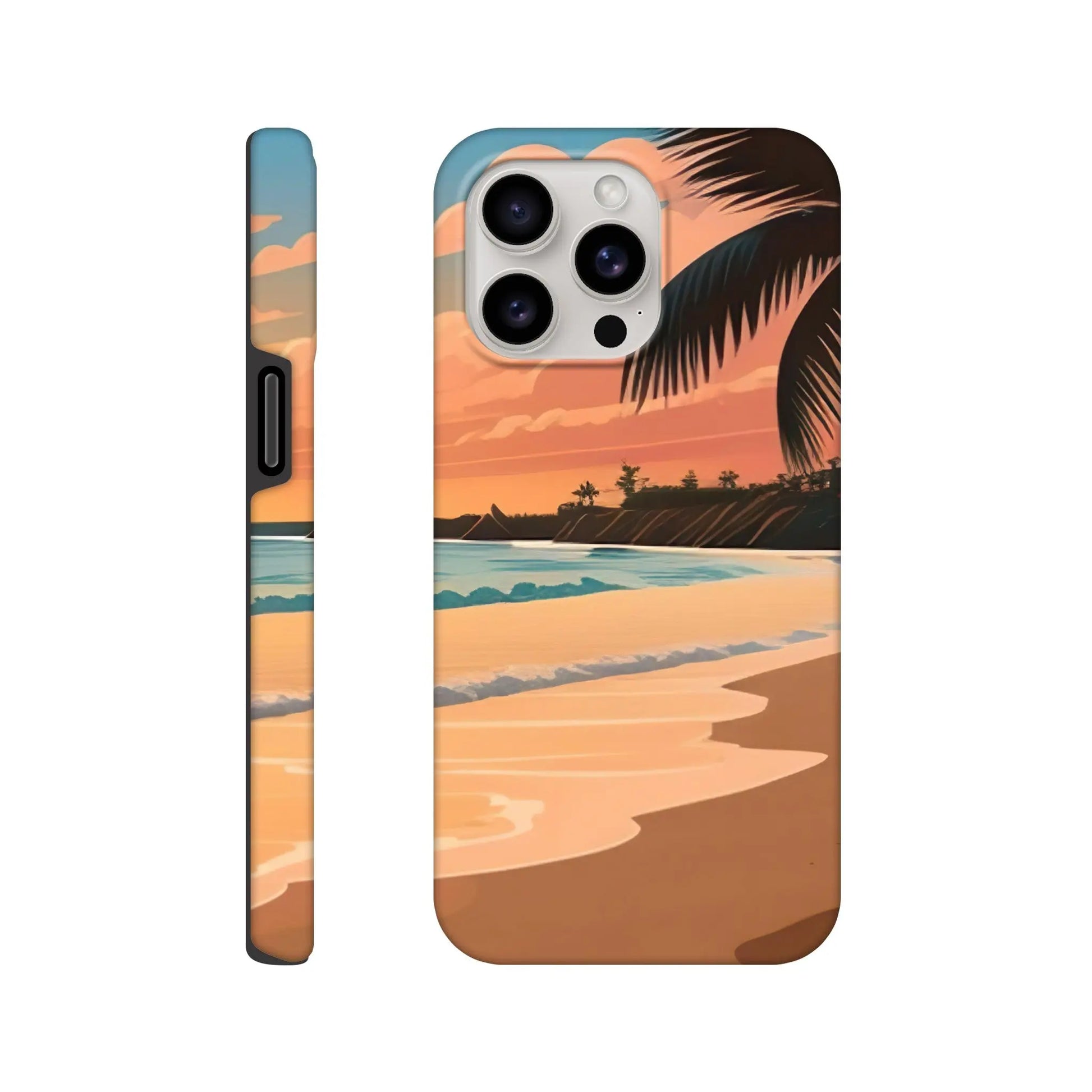 Smartphone-Hülle "Hart" - Strandlandschaft - Digitaler Stil, KI-Kunst, Landschaften, iPhone-15-Pro-Max - RolConArt