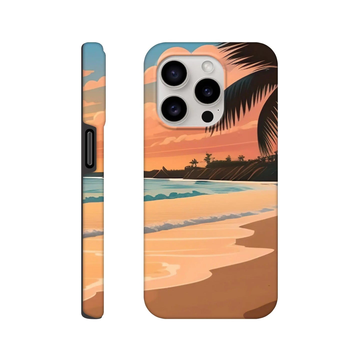 Smartphone-Hülle "Hart" - Strandlandschaft - Digitaler Stil, KI-Kunst, Landschaften, iPhone-15-Pro - RolConArt