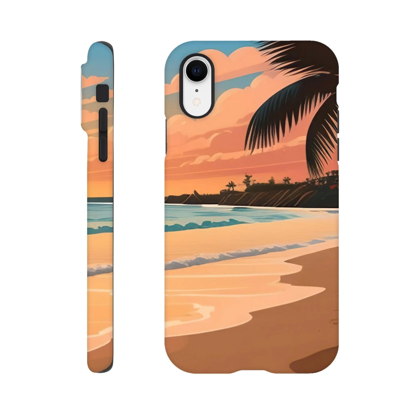 Smartphone-Hülle "Hart" - Strandlandschaft - Digitaler Stil, KI-Kunst, Landschaften, iPhone-XR - RolConArt