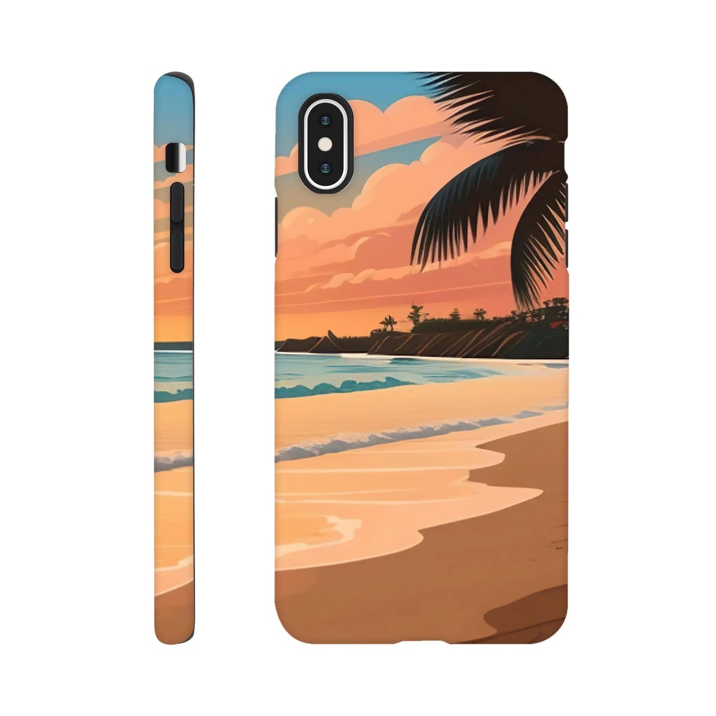 Smartphone-Hülle "Hart" - Strandlandschaft - Digitaler Stil, KI-Kunst, Landschaften, iPhone-XS-Max - RolConArt