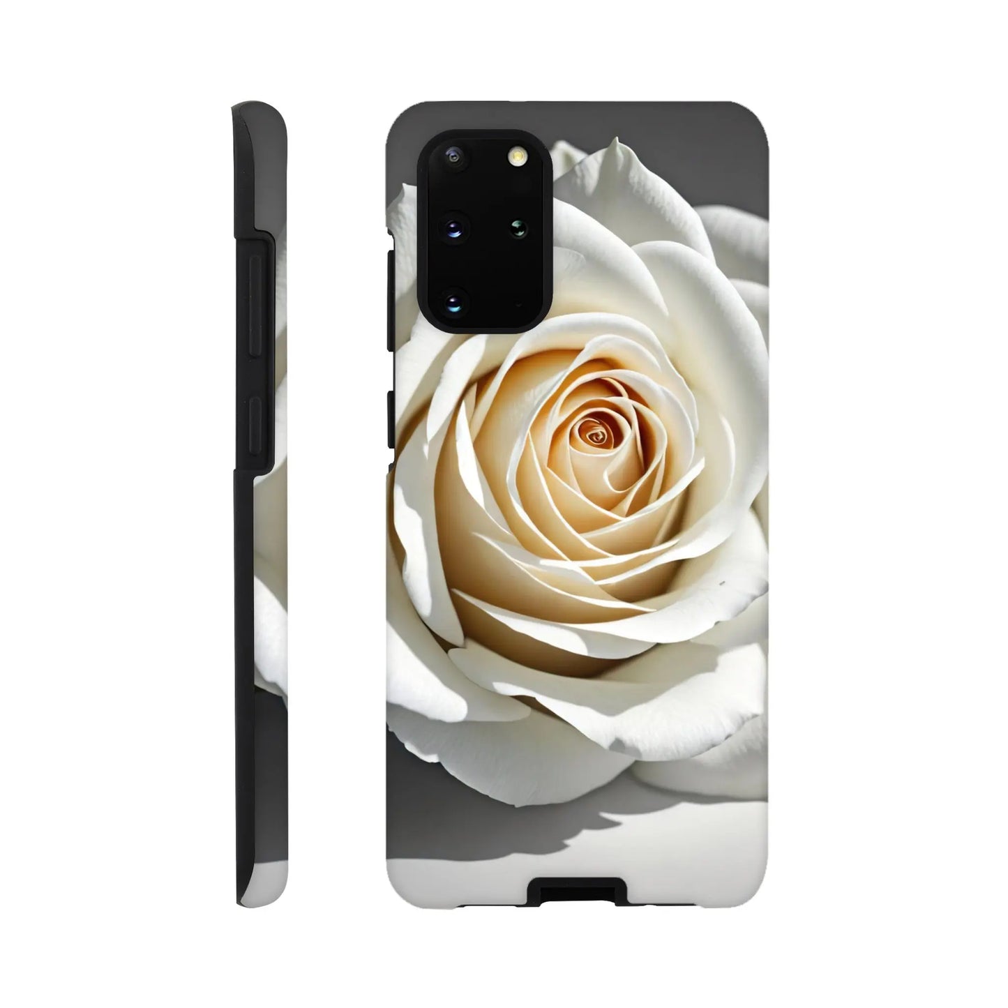 Smartphone-Hülle "Hart" - Weiße Rose - Foto Stil, KI-Kunst, Pflanzen, Galaxy-S20-Plus - RolConArt