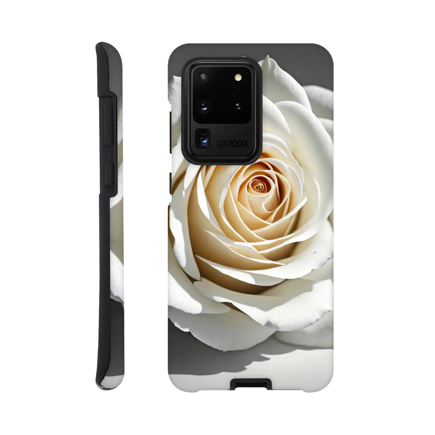 Smartphone-Hülle "Hart" - Weiße Rose - Foto Stil, KI-Kunst, Pflanzen, Galaxy-S20-Ultra - RolConArt