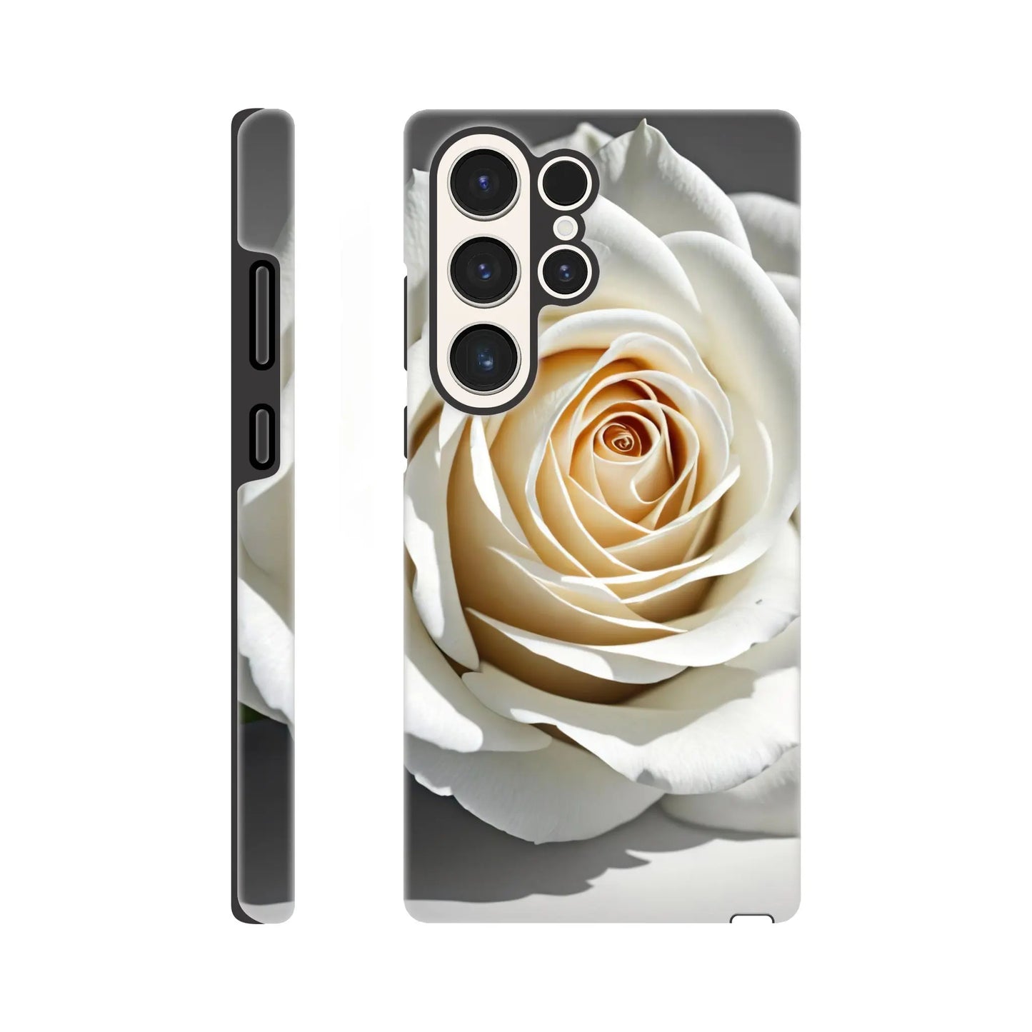 Smartphone-Hülle "Hart" - Weiße Rose - Foto Stil, KI-Kunst, Pflanzen, Galaxy-S23-Ultra - RolConArt