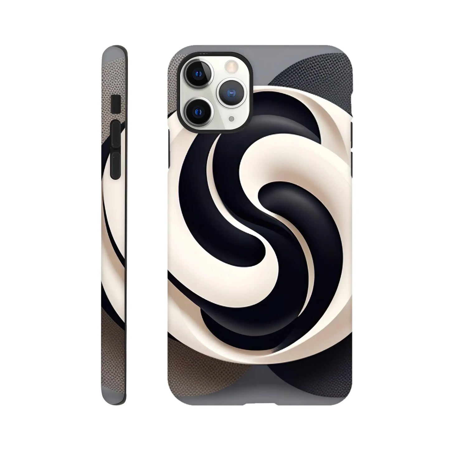 Smartphone-Hülle "Hart" - Yin Yang - Digitaler Stil, KI-Kunst, Kreative Vielfalt, iPhone-11-Pro-Max - RolConArt