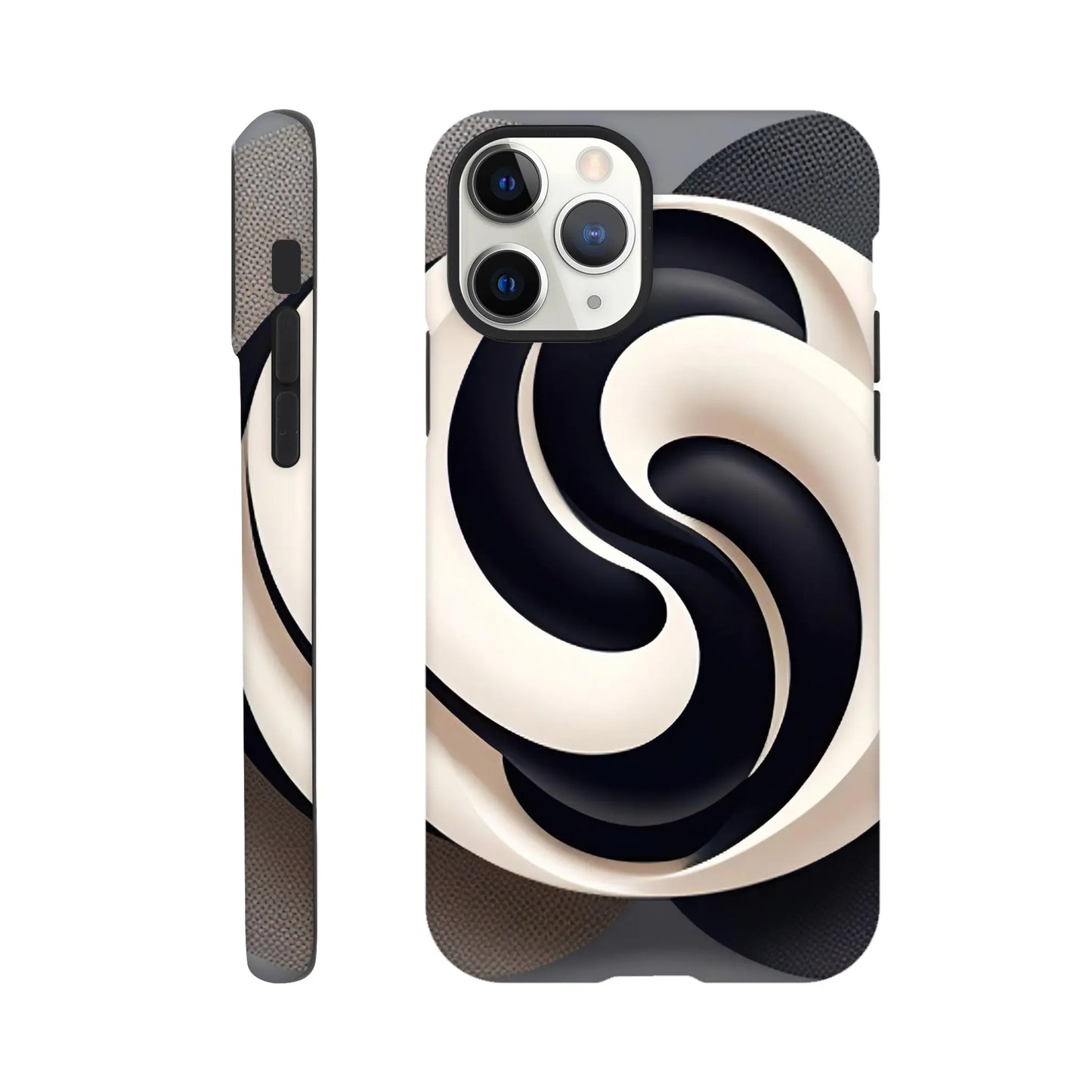 Smartphone-Hülle "Hart" - Yin Yang - Digitaler Stil, KI-Kunst, Kreative Vielfalt, iPhone-11-Pro - RolConArt