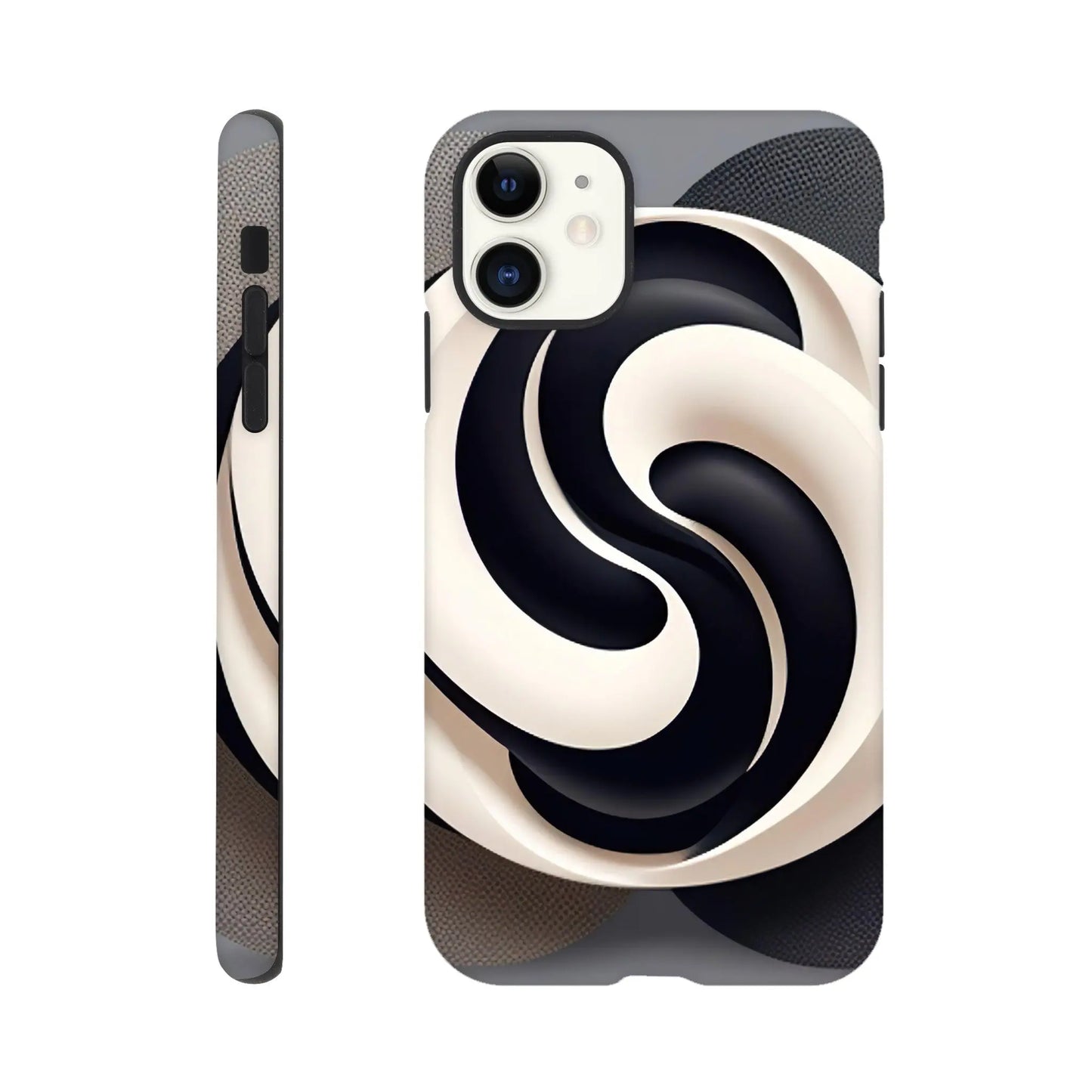 Smartphone-Hülle "Hart" - Yin Yang - Digitaler Stil, KI-Kunst, Kreative Vielfalt, iPhone-11 - RolConArt