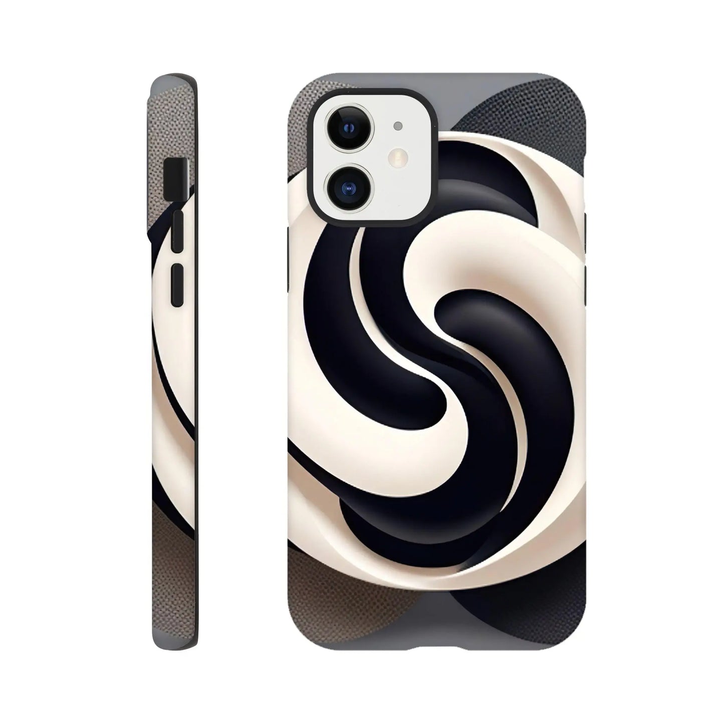 Smartphone-Hülle "Hart" - Yin Yang - Digitaler Stil, KI-Kunst, Kreative Vielfalt, iPhone-12 - RolConArt