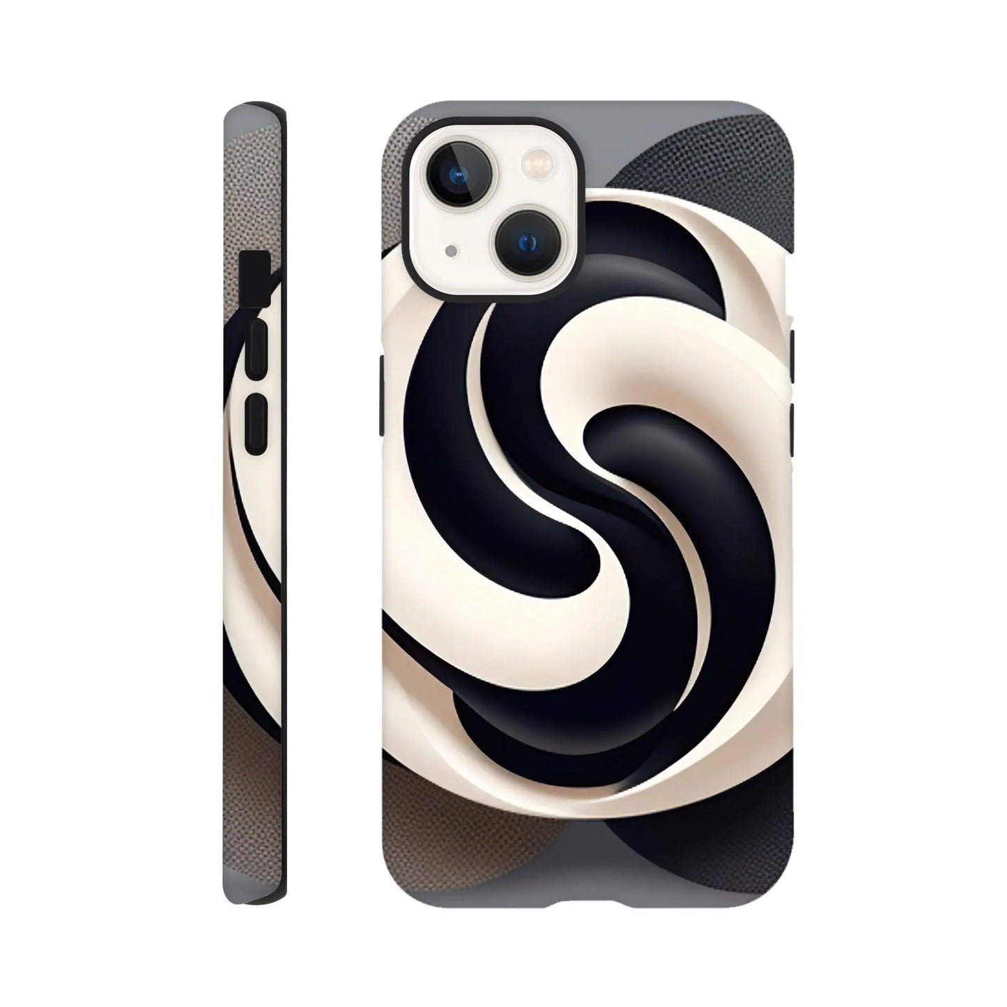 Smartphone-Hülle "Hart" - Yin Yang - Digitaler Stil, KI-Kunst, Kreative Vielfalt, iPhone-13 - RolConArt