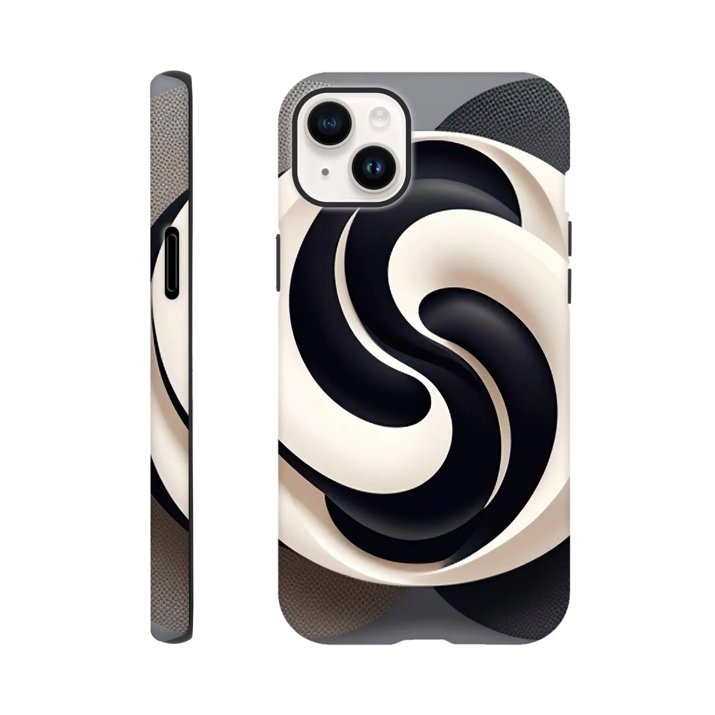 Smartphone-Hülle "Hart" - Yin Yang - Digitaler Stil, KI-Kunst, Kreative Vielfalt, iPhone-14-Plus - RolConArt