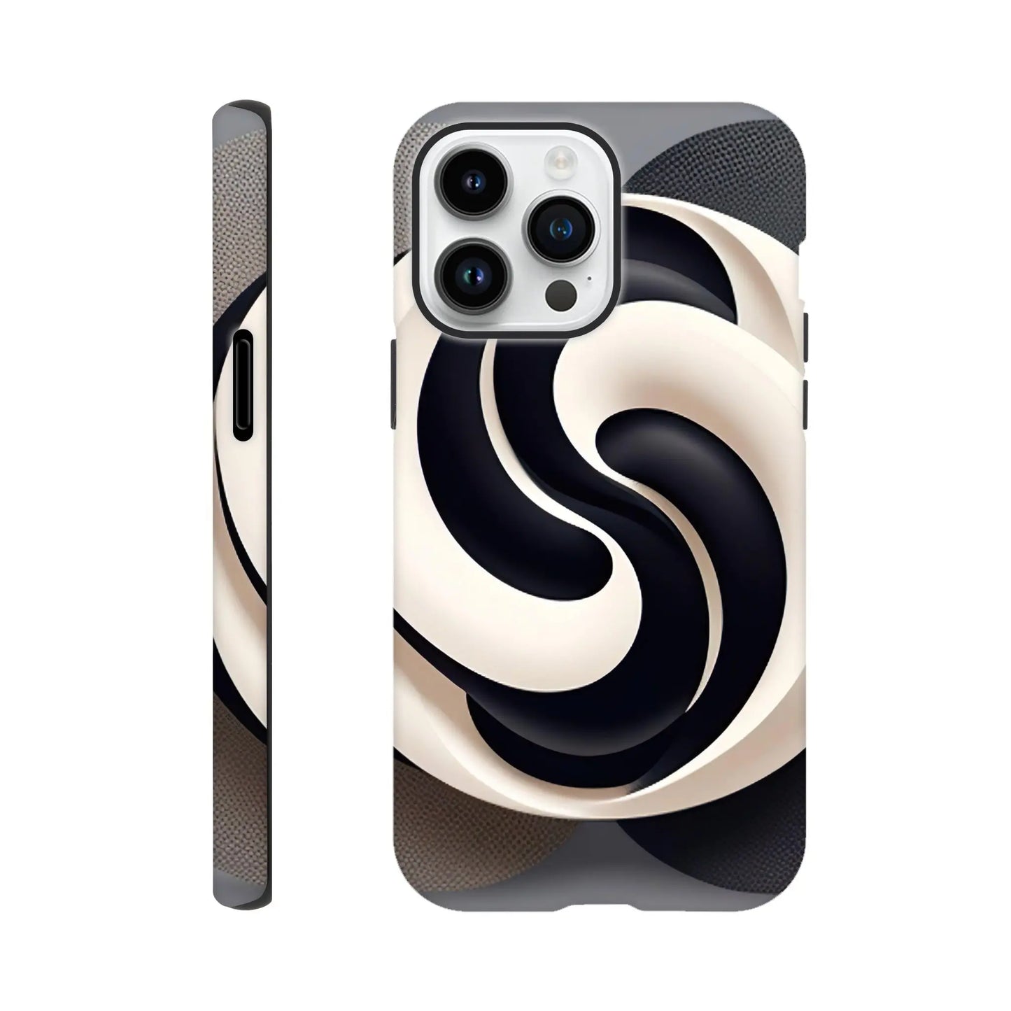 Smartphone-Hülle "Hart" - Yin Yang - Digitaler Stil, KI-Kunst, Kreative Vielfalt, iPhone-14-Pro-Max - RolConArt