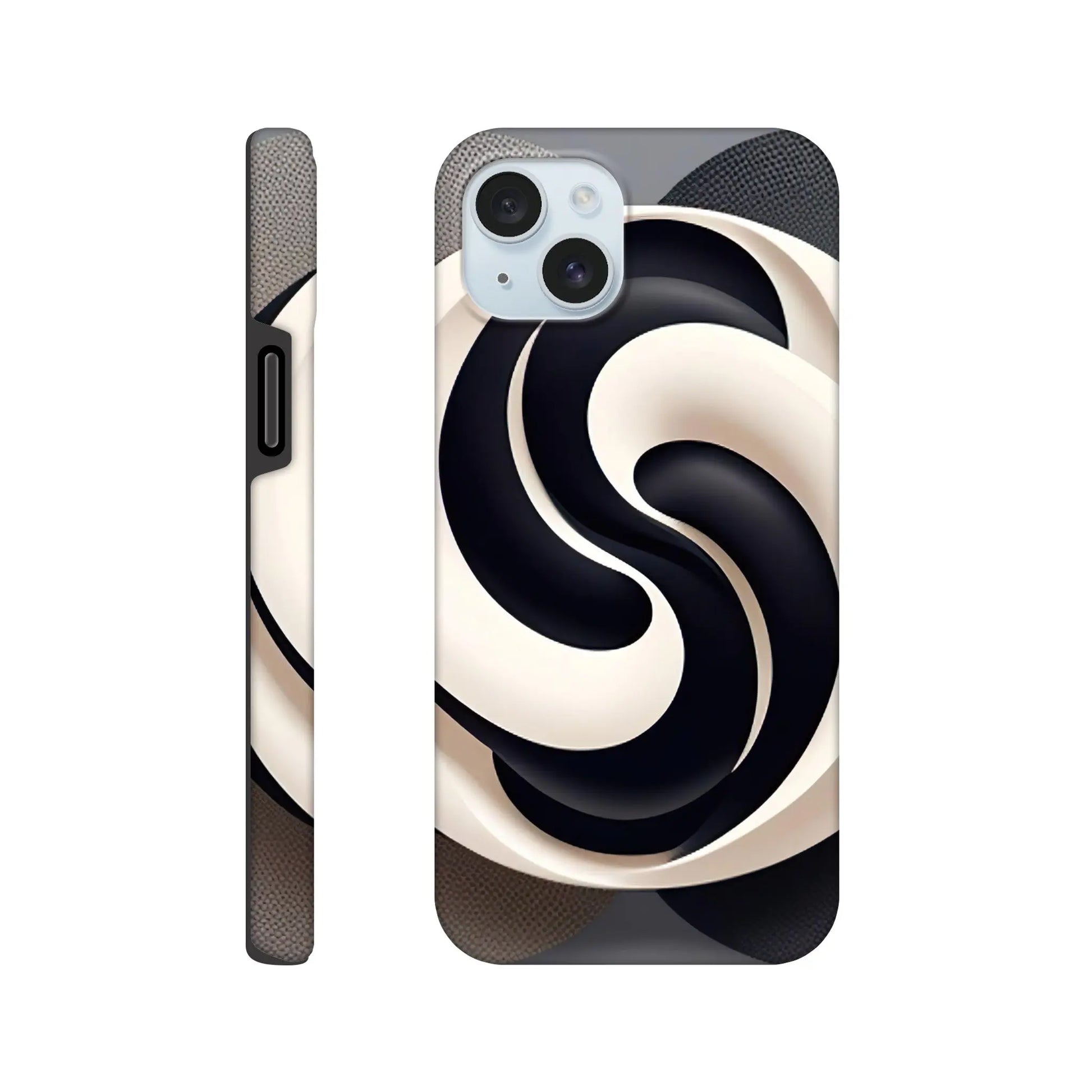 Smartphone-Hülle "Hart" - Yin Yang - Digitaler Stil, KI-Kunst, Kreative Vielfalt, iPhone-15-Plus - RolConArt