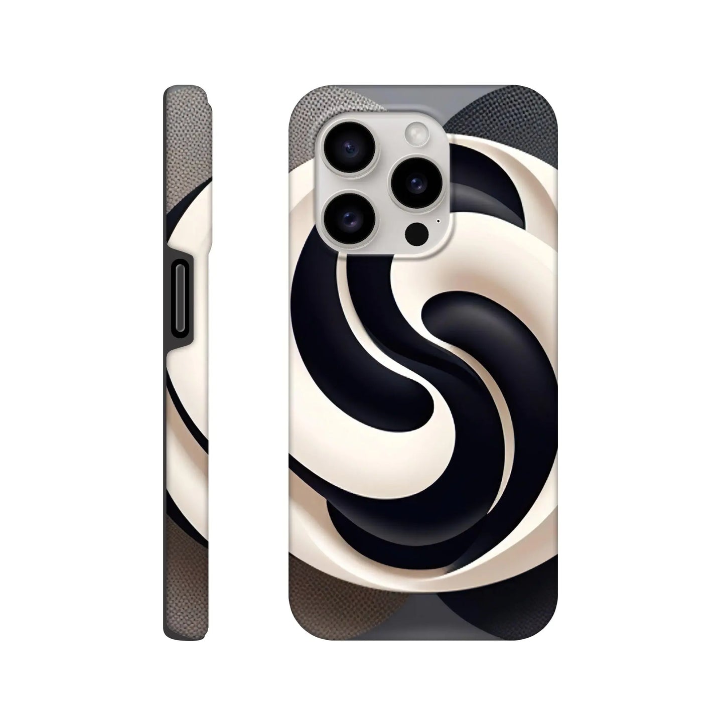 Smartphone-Hülle "Hart" - Yin Yang - Digitaler Stil, KI-Kunst, Kreative Vielfalt, iPhone-15-Pro - RolConArt