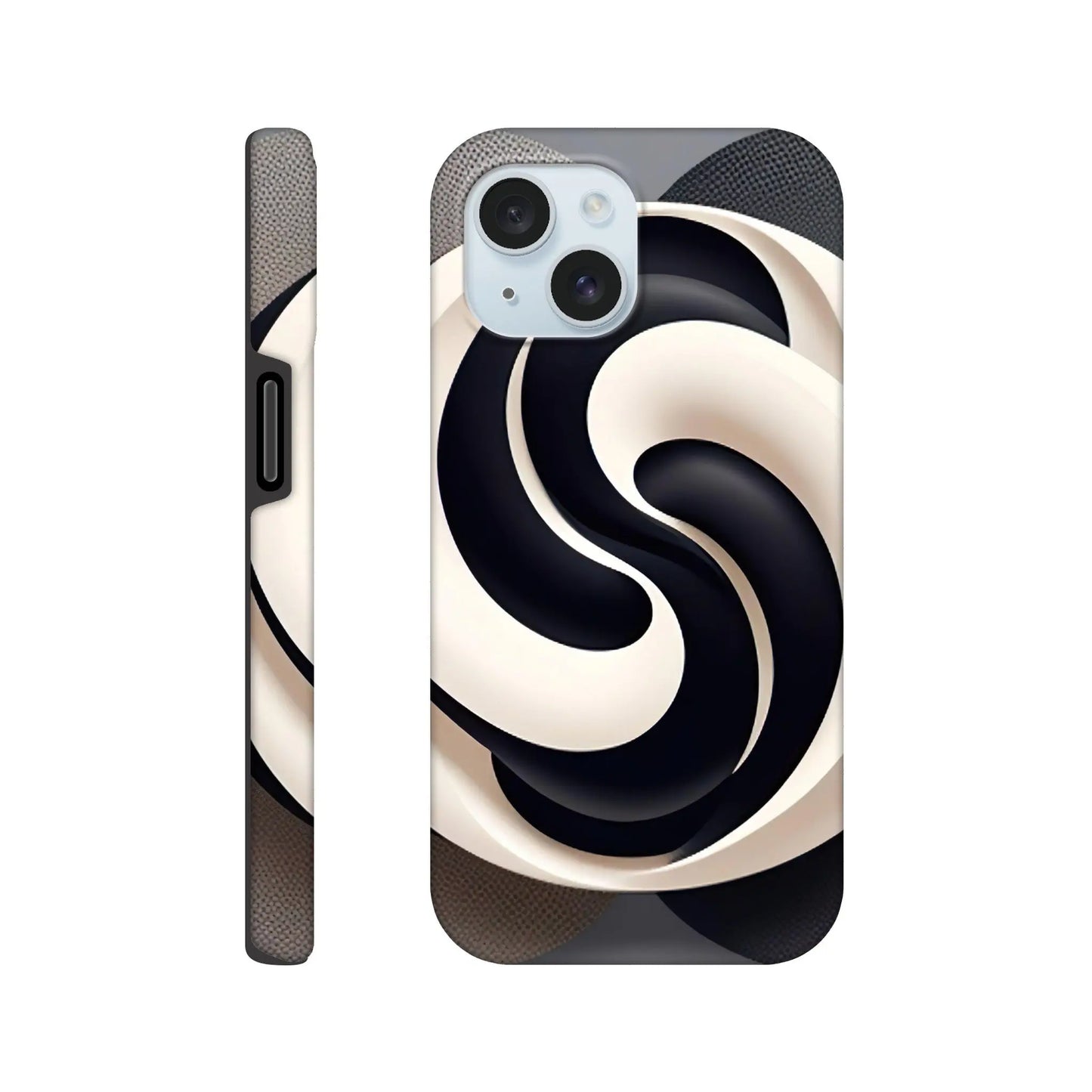 Smartphone-Hülle "Hart" - Yin Yang - Digitaler Stil, KI-Kunst, Kreative Vielfalt, iPhone-15 - RolConArt