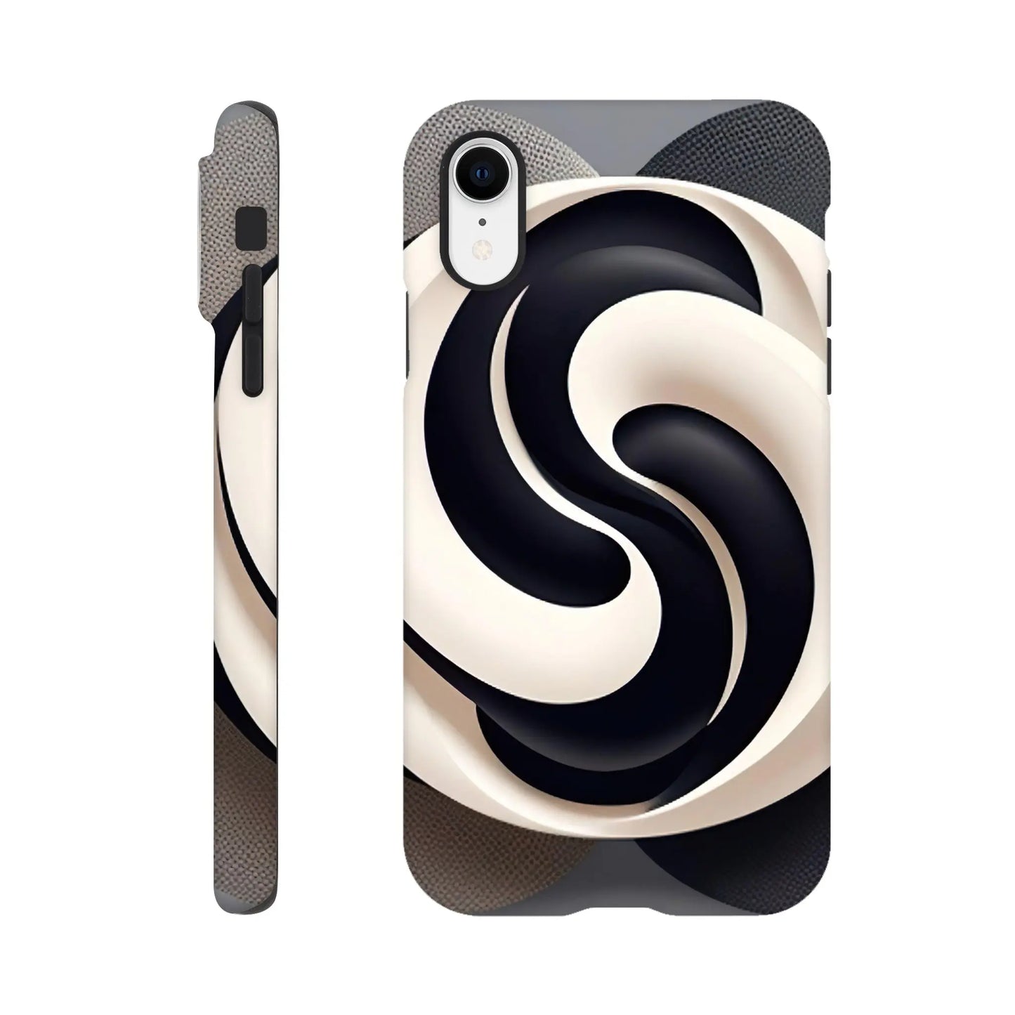 Smartphone-Hülle "Hart" - Yin Yang - Digitaler Stil, KI-Kunst, Kreative Vielfalt, iPhone-XR - RolConArt